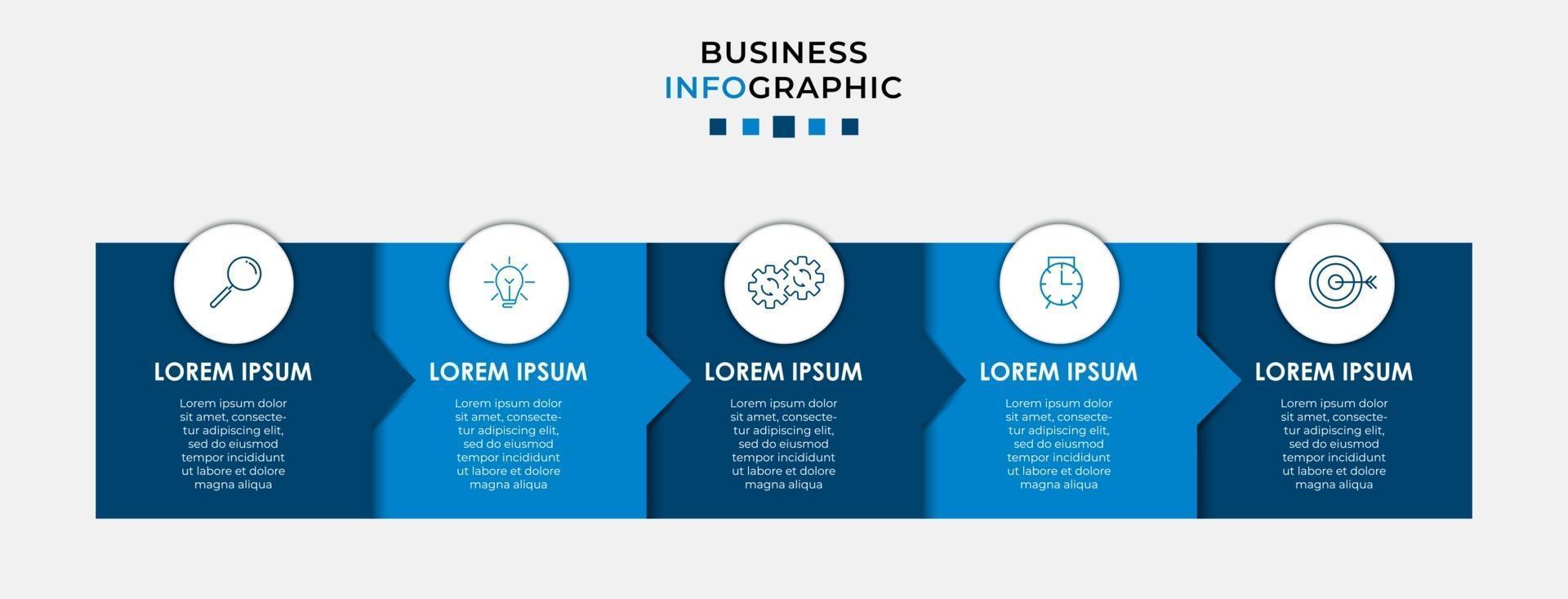 Infographic design template with icons and 5 options or steps vector