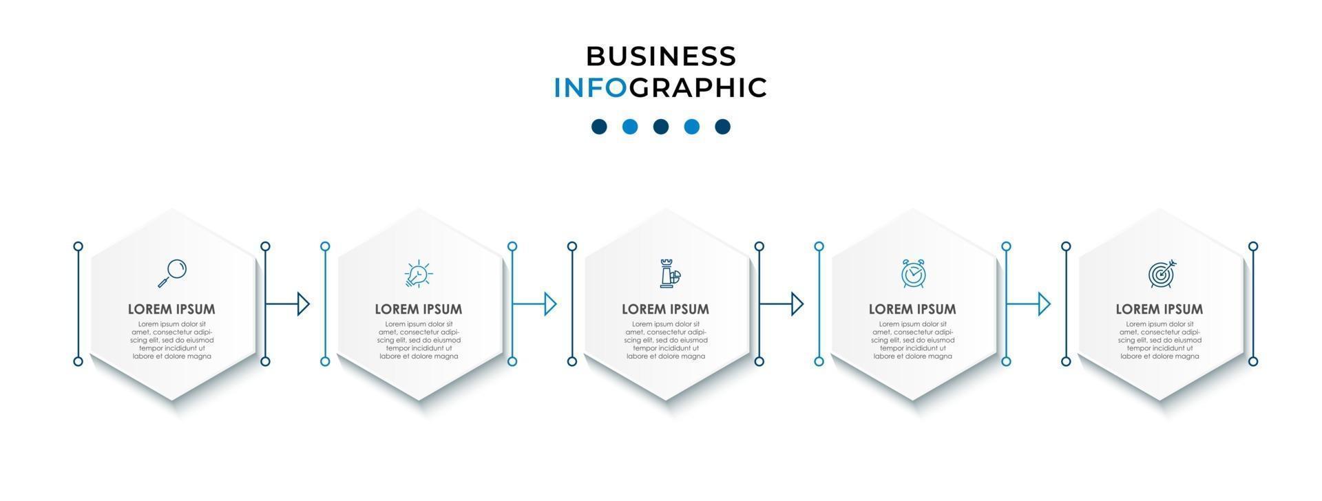 Infographic design template with icons and 5 options or steps vector