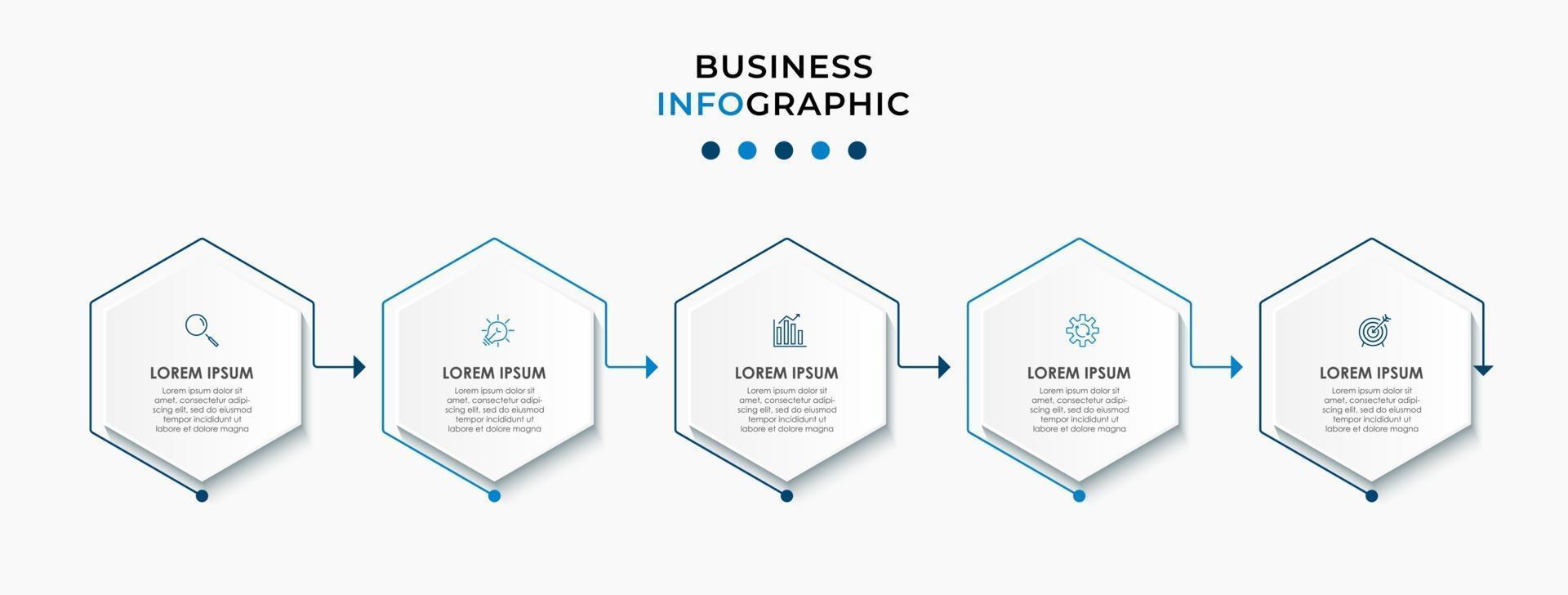 Infographic design template with icons and 5 options or steps vector