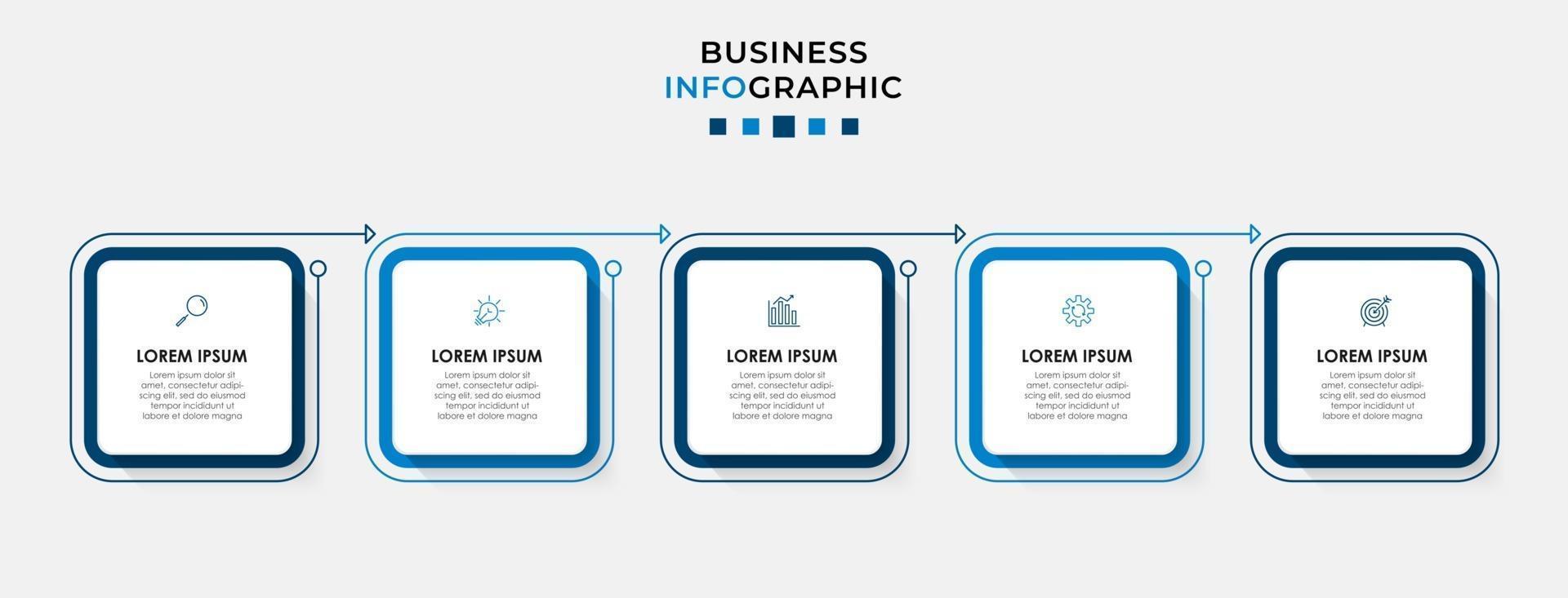 Infographic design template with icons and 5 options or steps vector