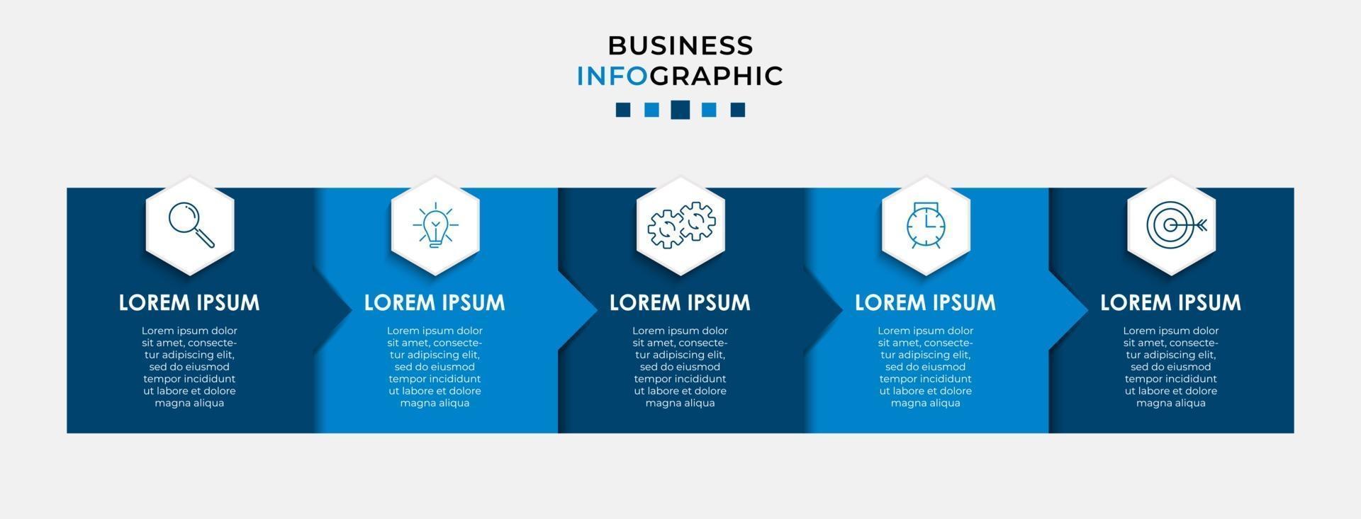Infographic design template with icons and 5 options or steps vector