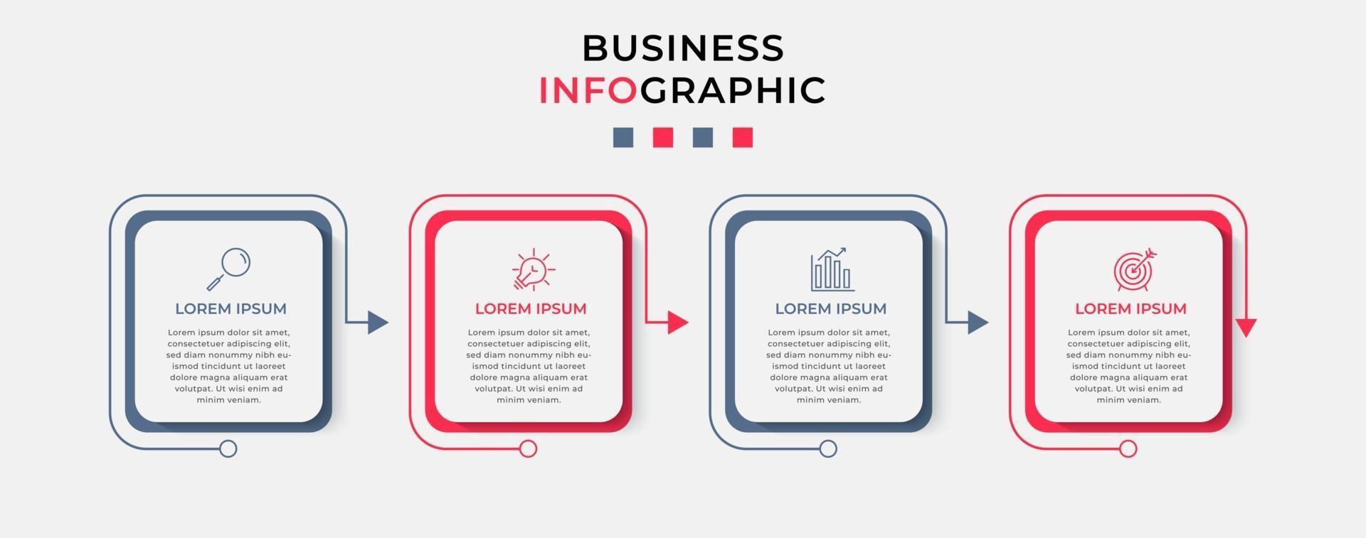 Infographic design template with icons and 4 options or steps vector