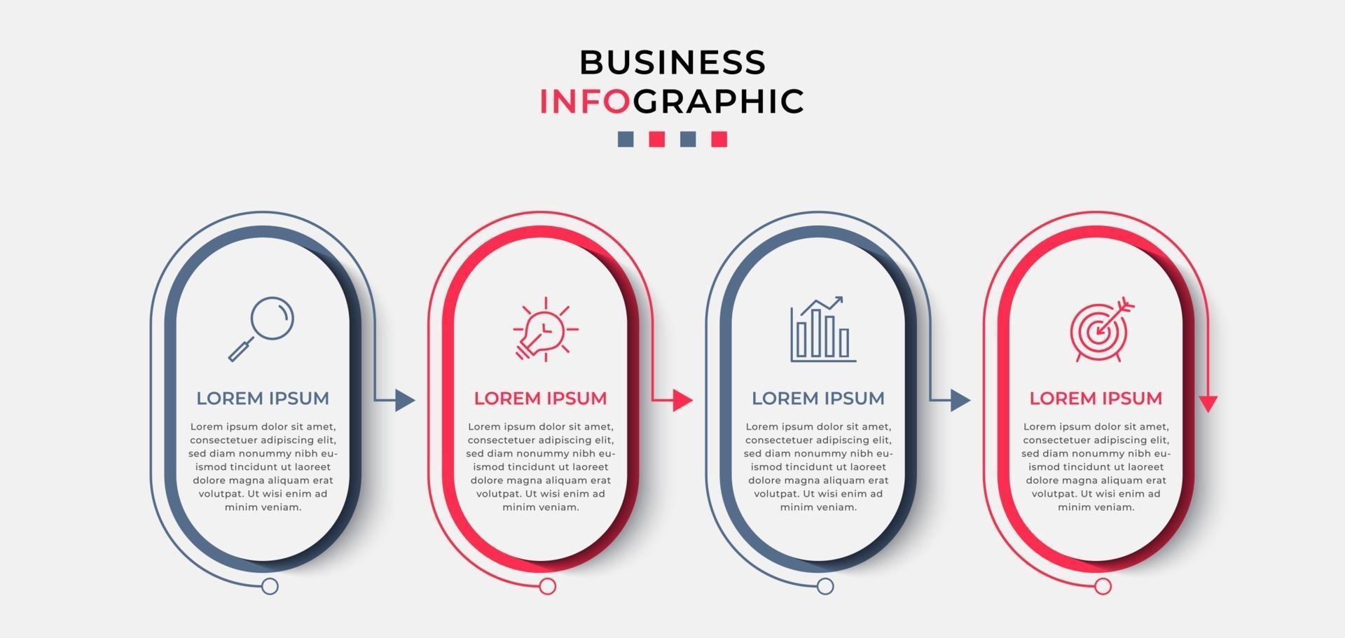 Infographic design template with icons and 4 options or steps vector