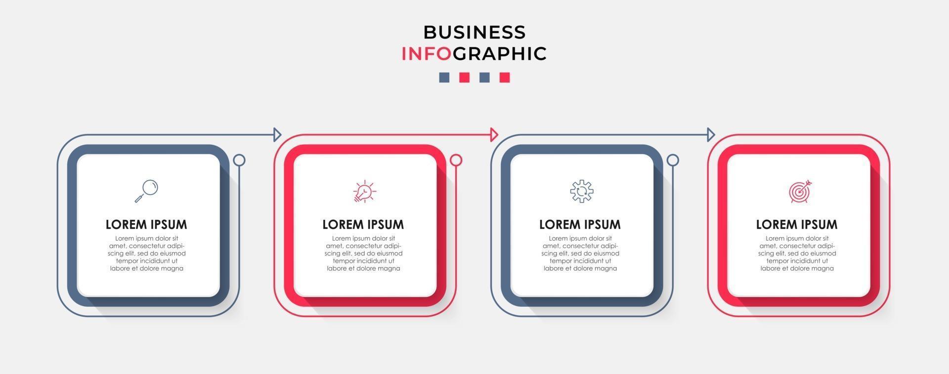 Infographic design template with icons and 4 options or steps vector