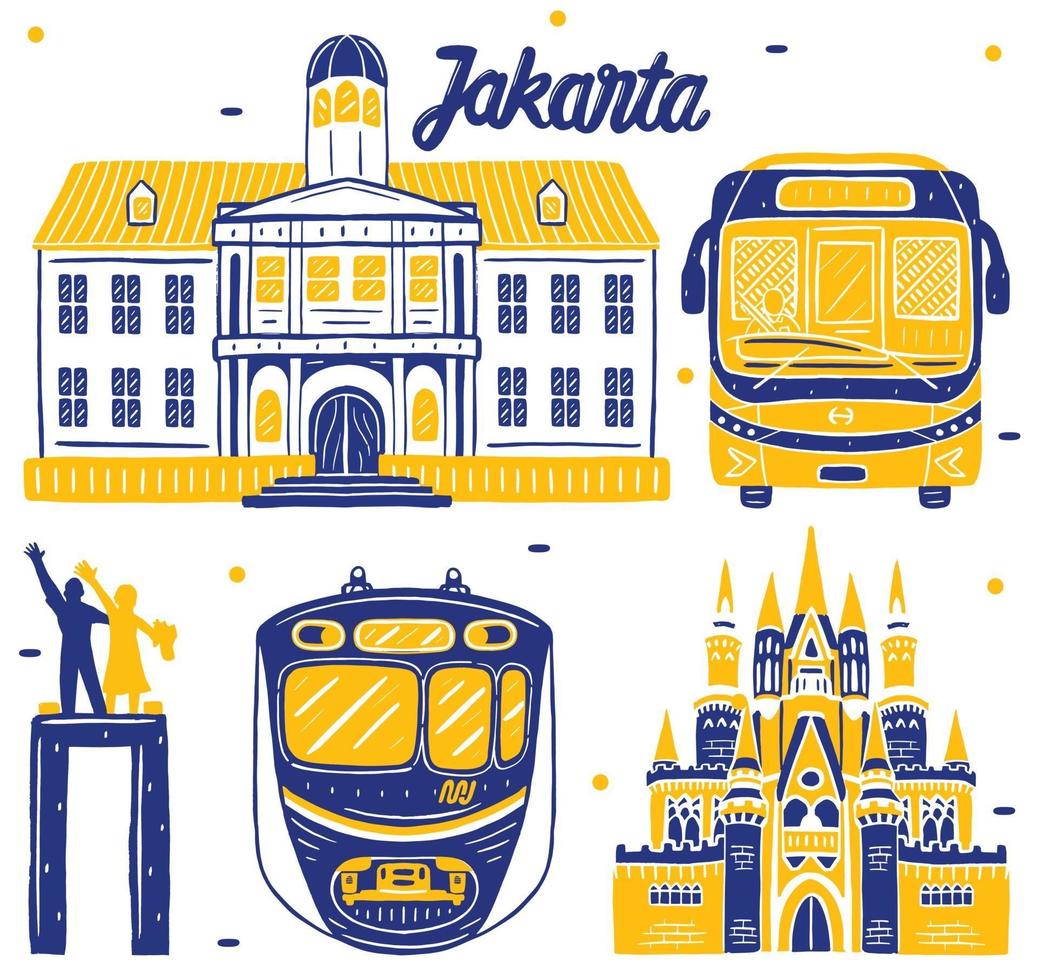 hito de jakarta en estilo de diseño plano vector