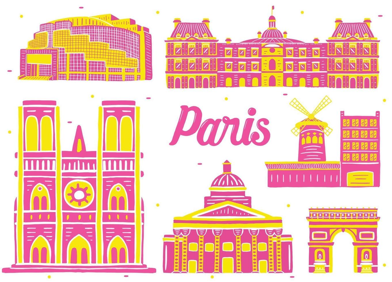 hito de parís en estilo de diseño plano vector