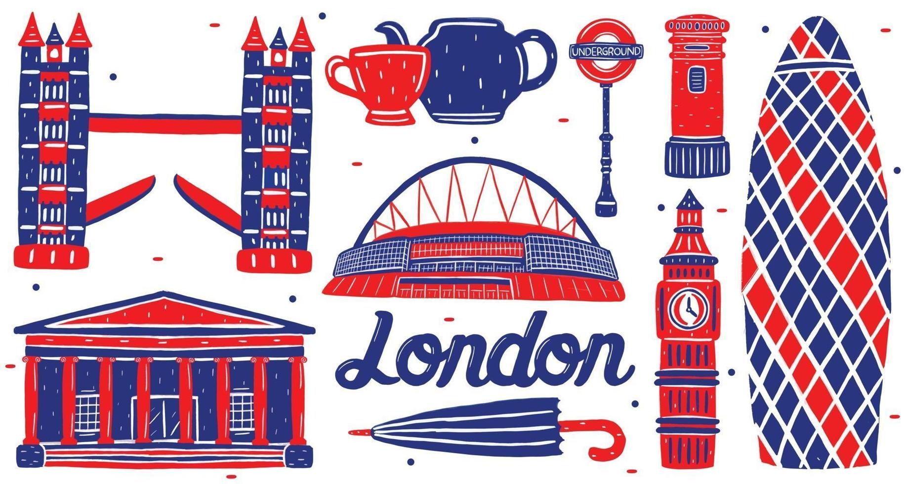 london landmark in flat design style vector