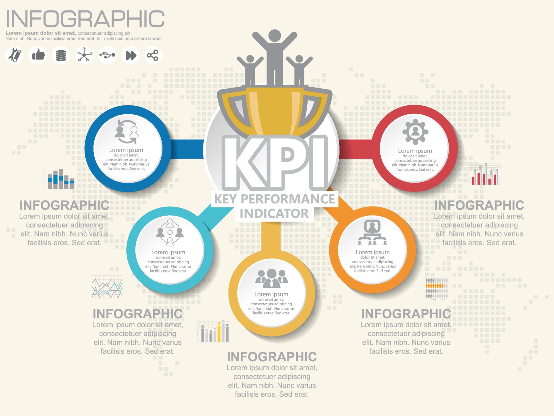 Infographic KPI concept with marketing icons. 3059008 Vector Art at Vecteezy