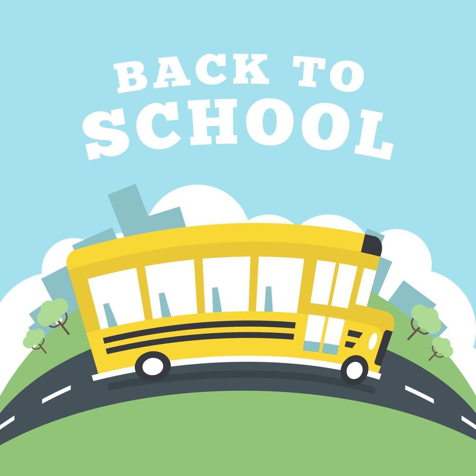 School bus running to school, back to school concept. vector