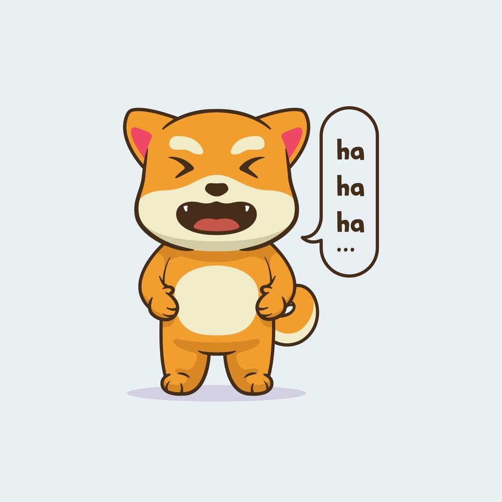 Cute laughing shiba dog design vector