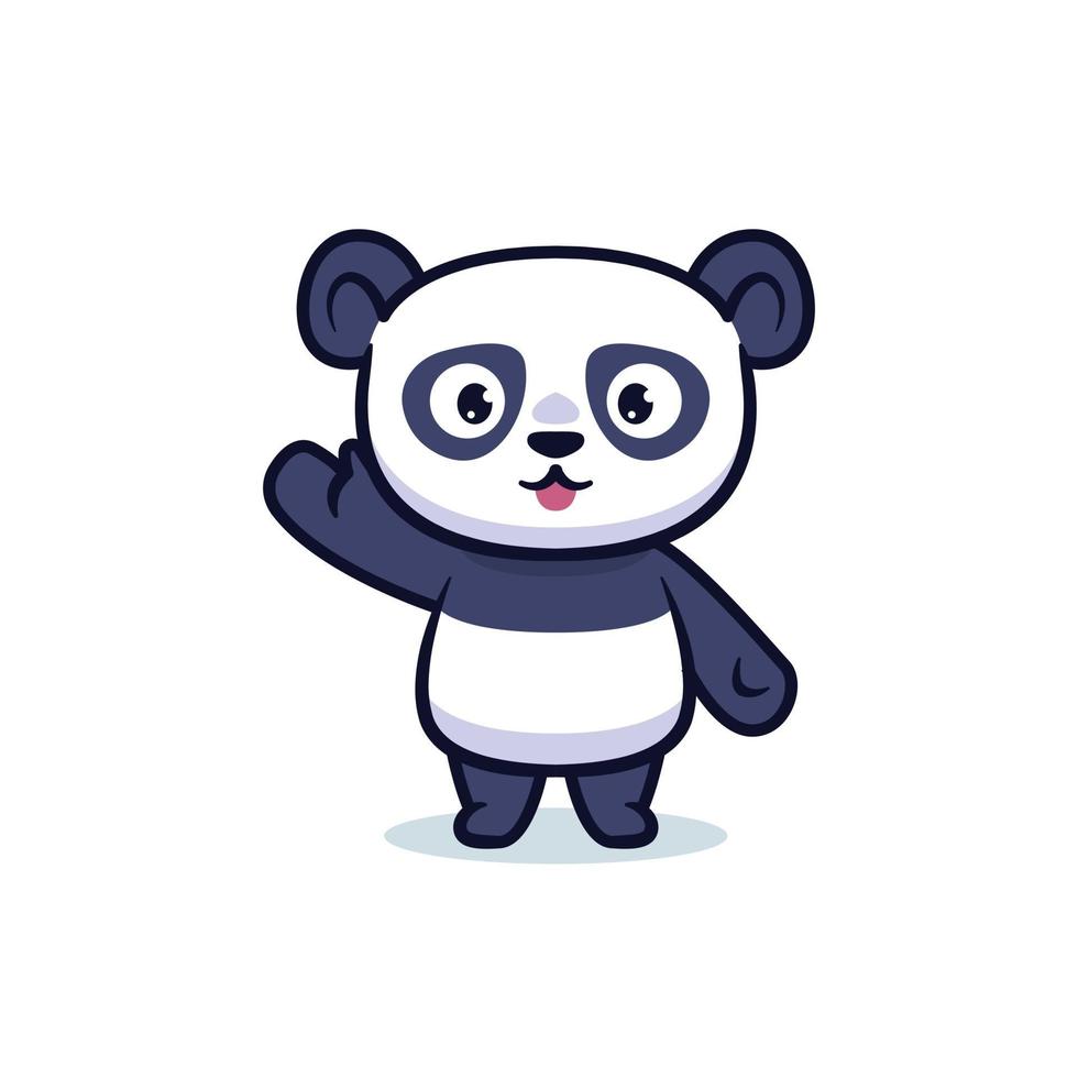 cute kawaii panda character design vector