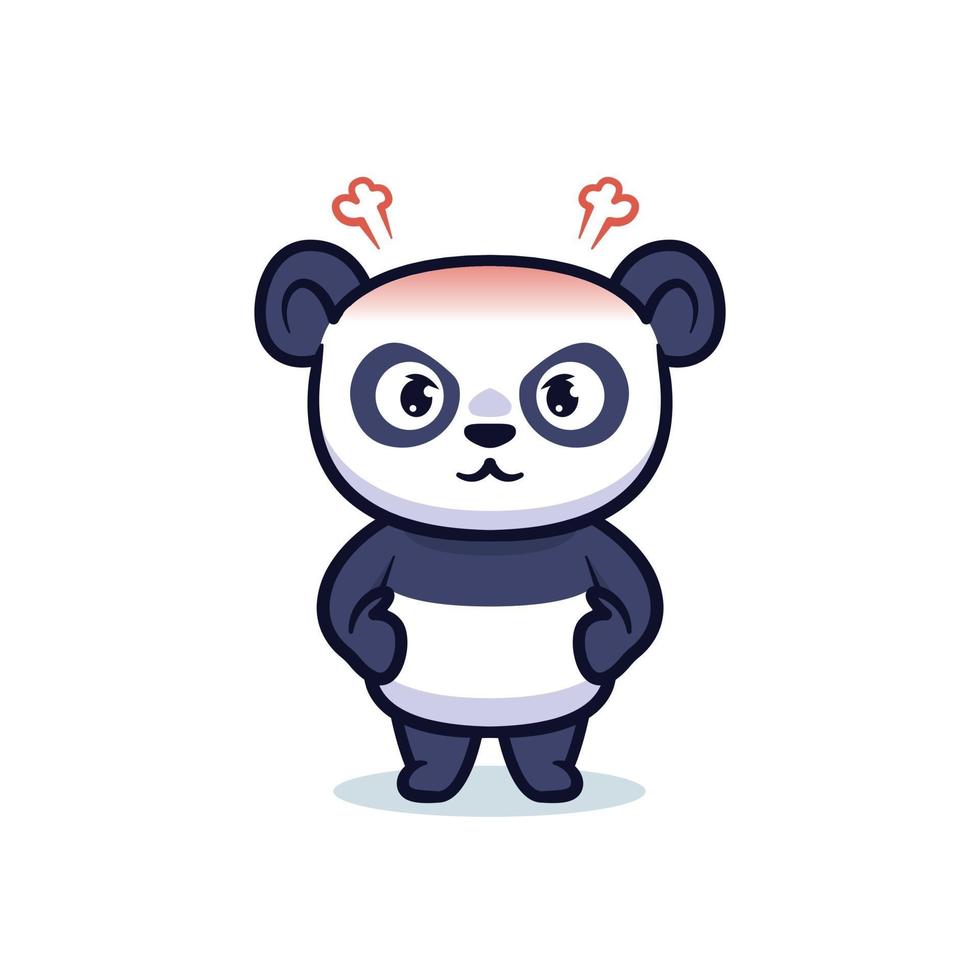 cute kawaii panda character design vector