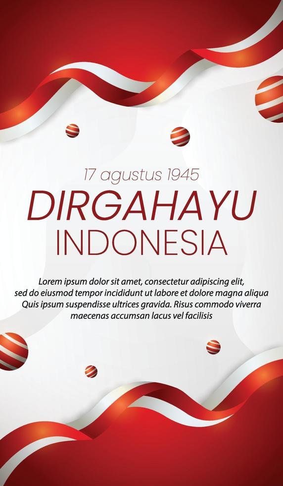 banner de historia de instagram de redes sociales día de la independencia de indonesia vector