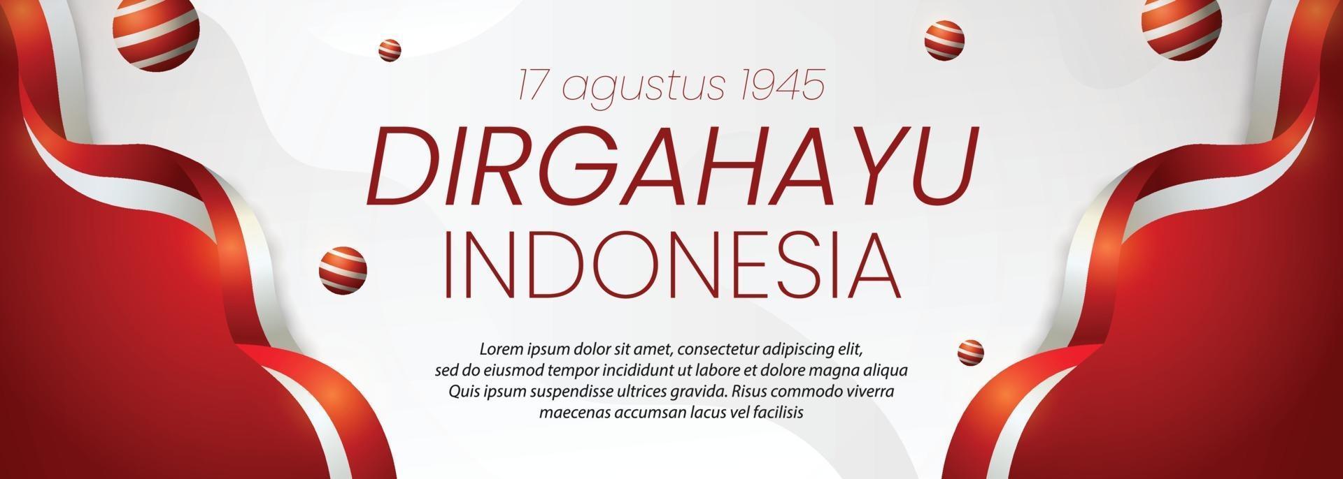 social media banner Indonesia independence day 17th August vector