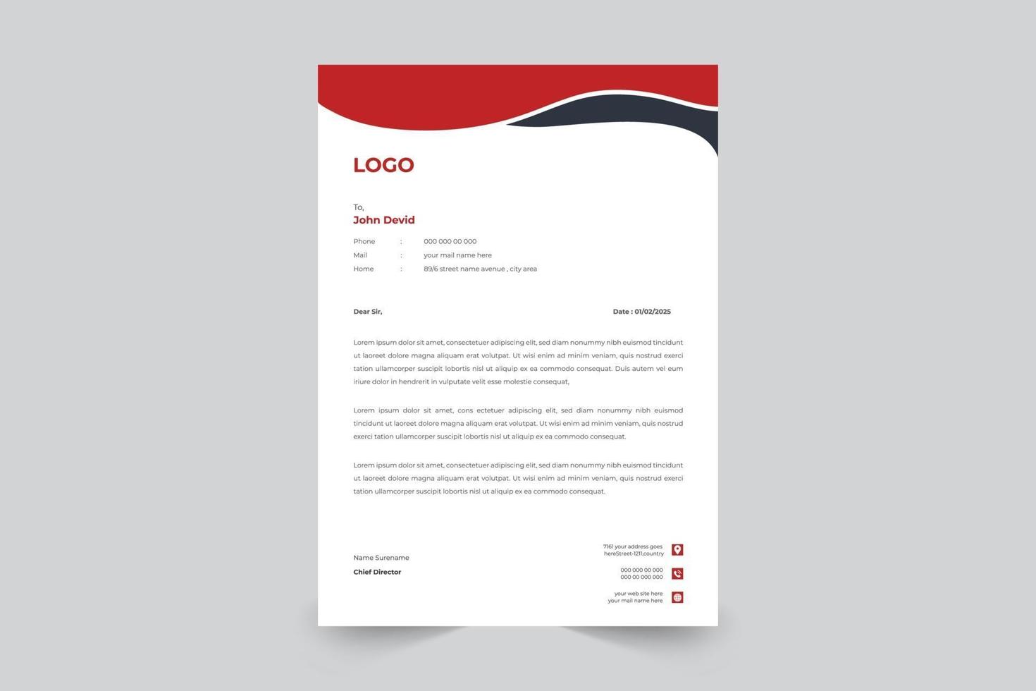 Corporate business letterhead design for accountants vector