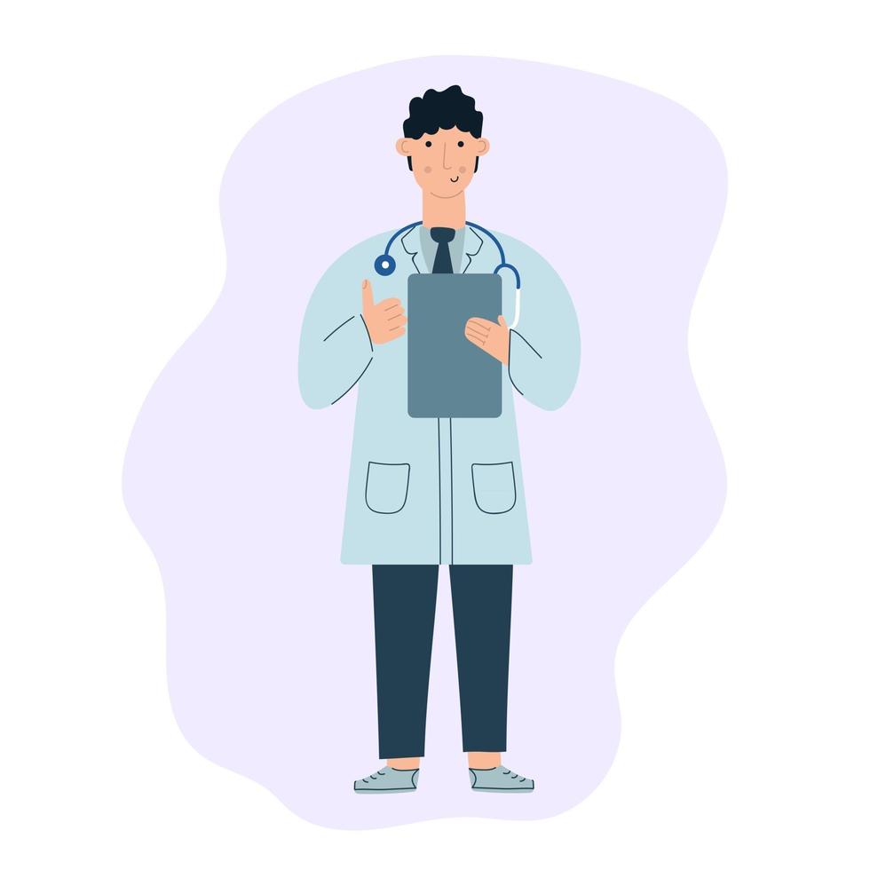 Male doctor, medic, hospital personnel, healthcare concept. vector