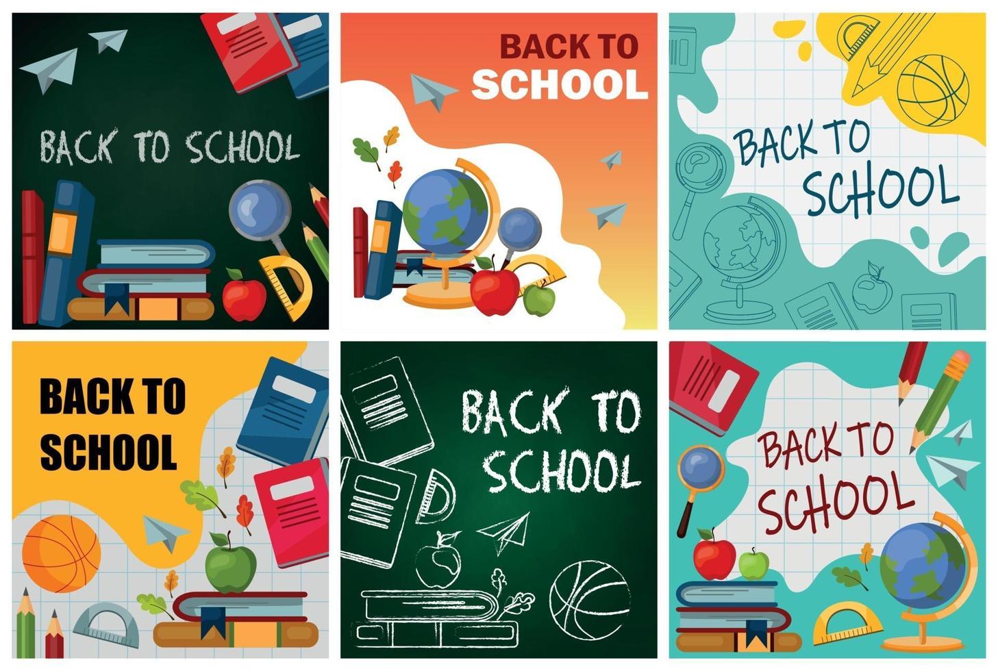 Back to School, New School Year Start - Big Vector Set