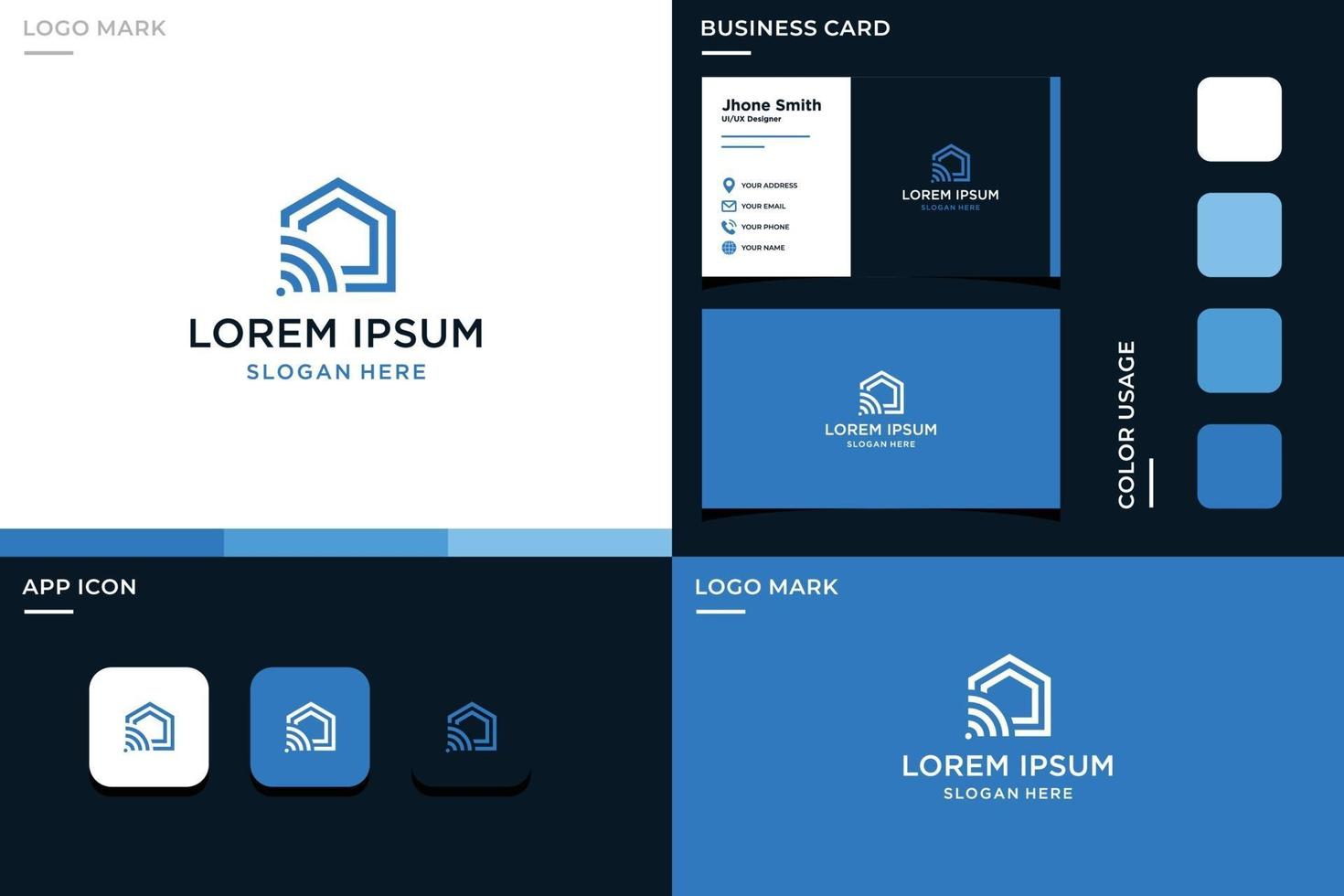 home logo shape with advanced technology and signal. vector