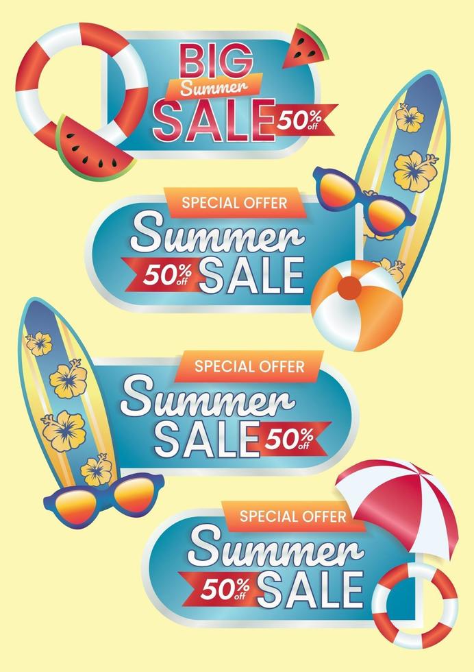 special offer summer sale fifty percent off vector