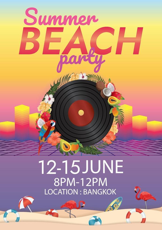 hot seasons festival poster for party vector