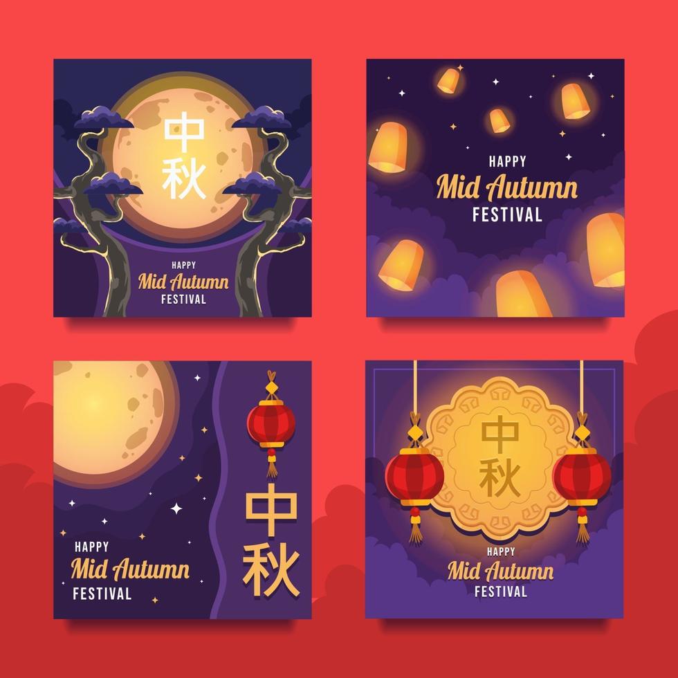 Mid Autumn Festival Social Media Post vector