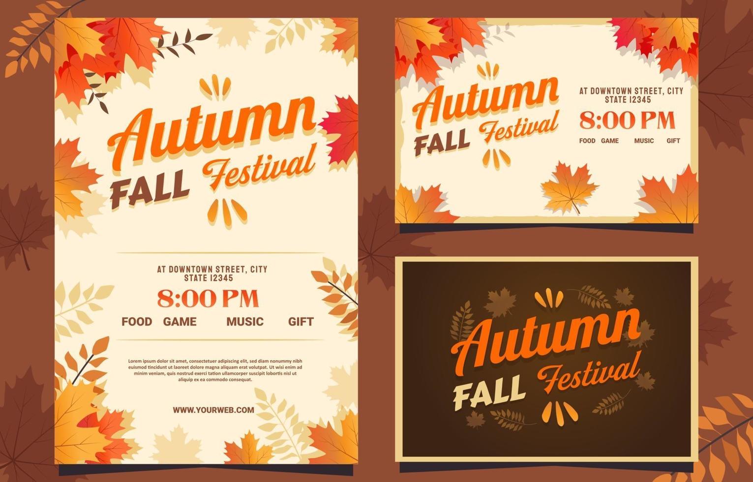 Autumn Fall Festival Invitation Card vector