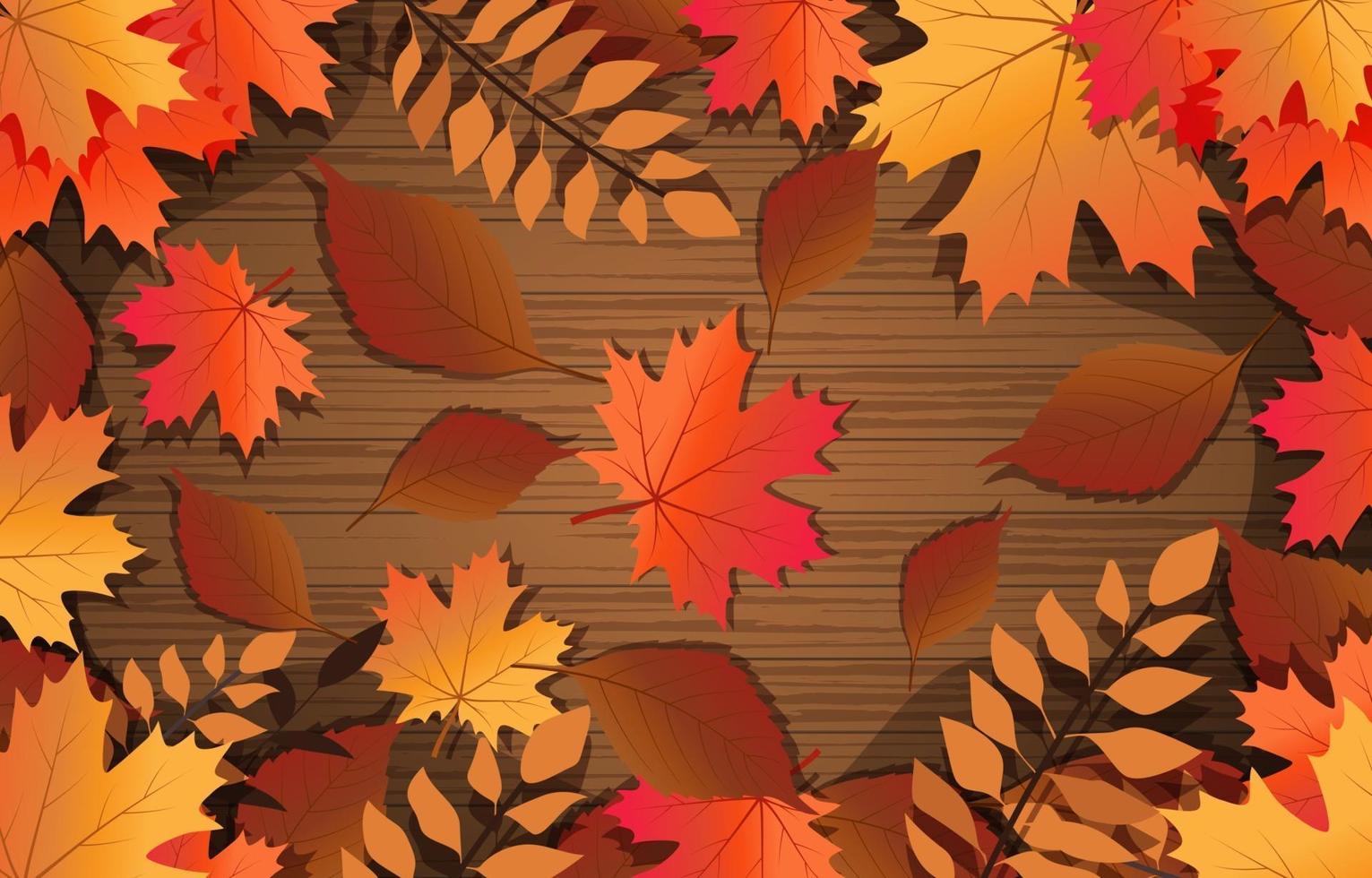 Warm Leaves Floral Autumn Background vector