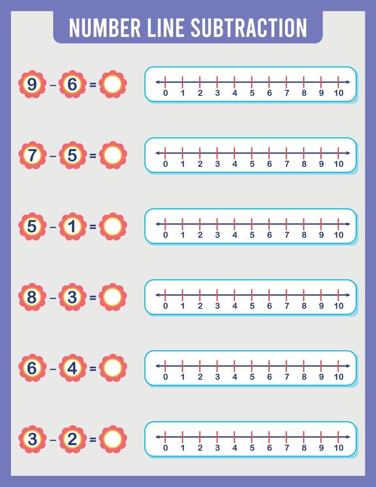 addition or subtraction of number line. vector