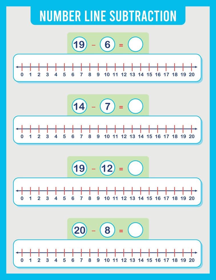 addition or subtraction of number line. vector