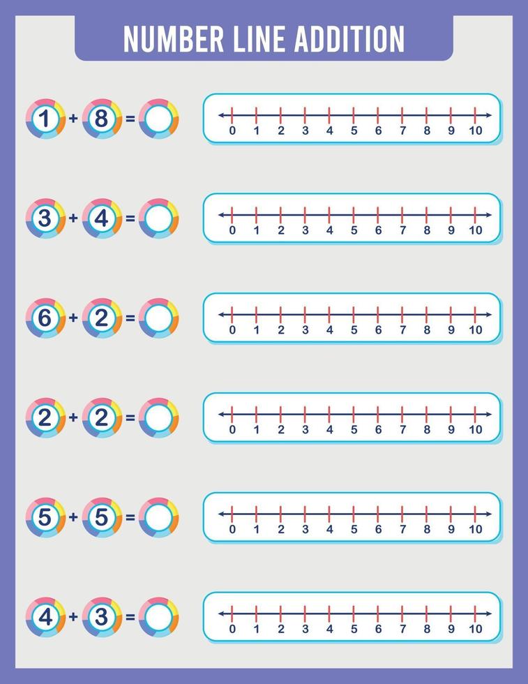 addition or subtraction of number line. vector