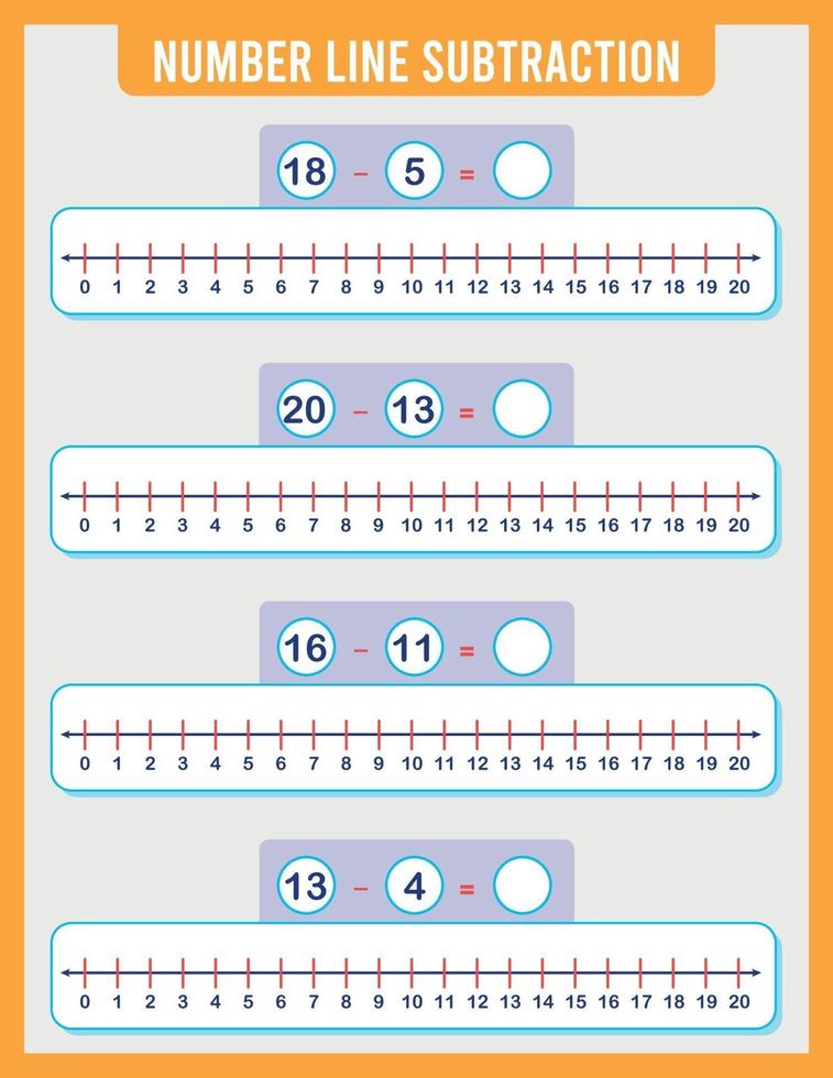 addition or subtraction of number line. vector