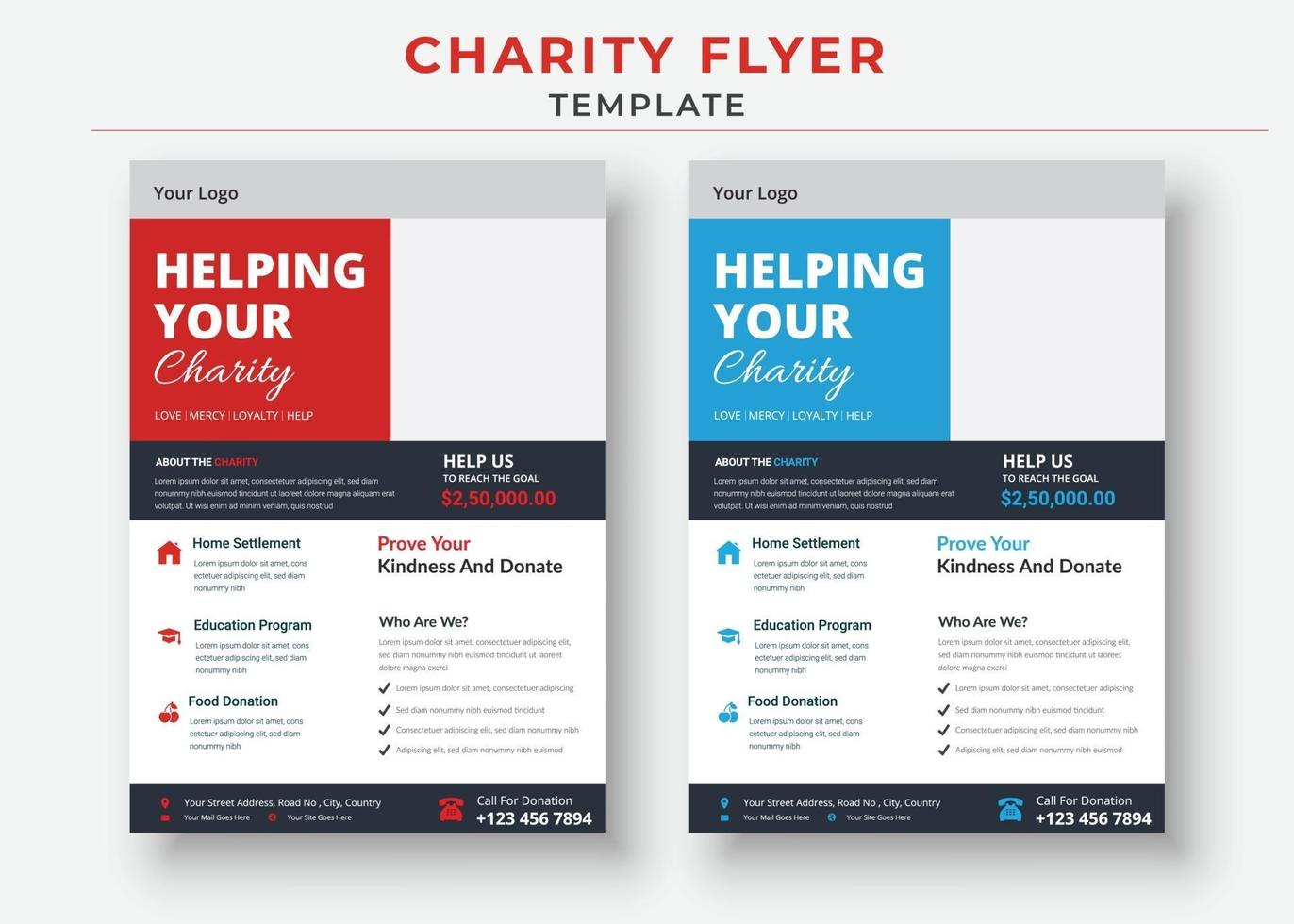 charity flyer Template, life charity existence promotion, flyer design vector