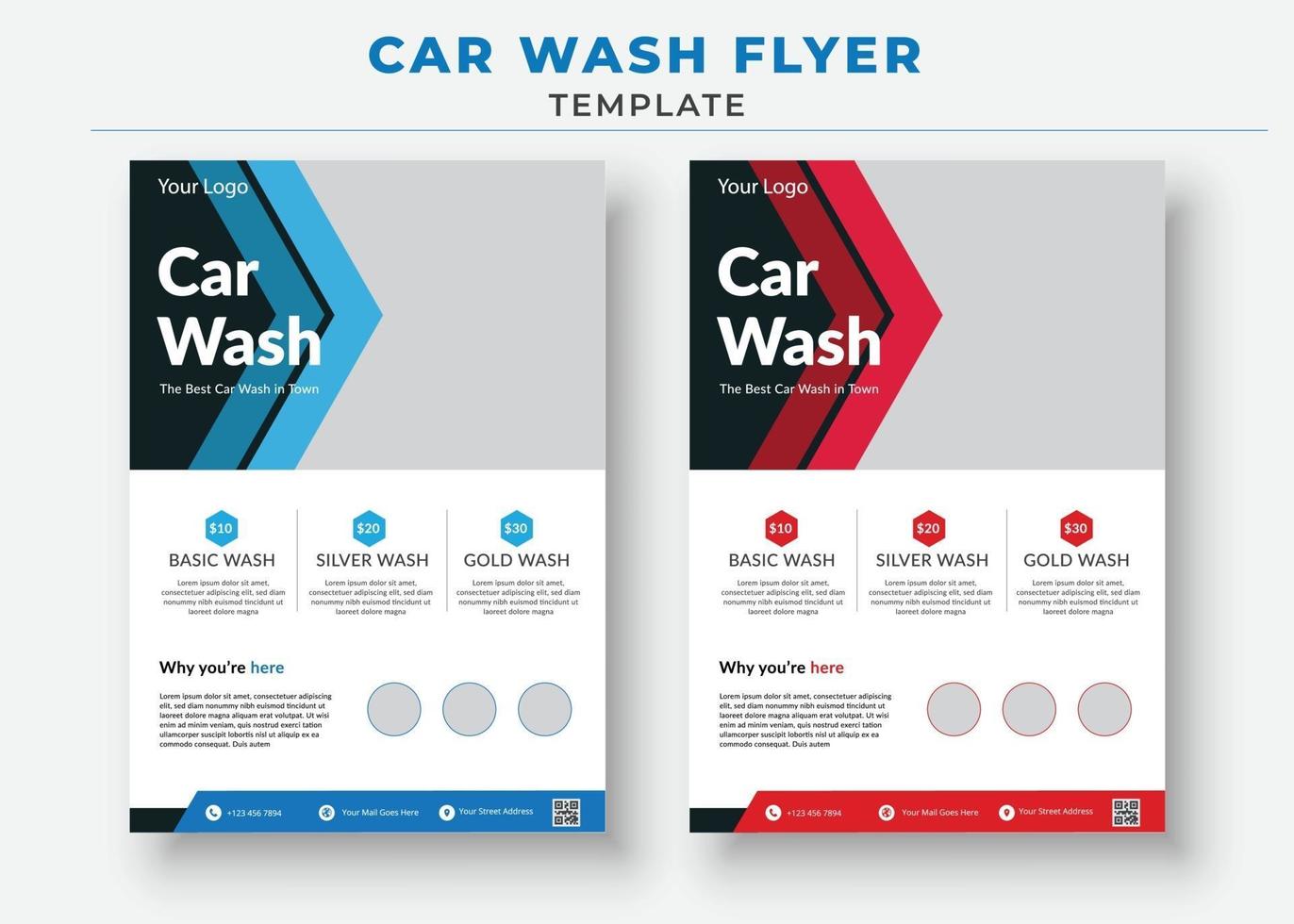 Car Wash Flyer Templates, Car sale flyer vector