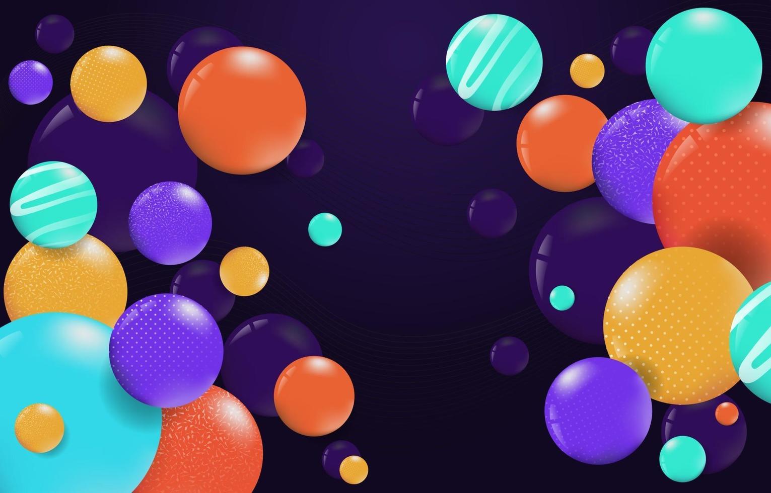 Fondo de bolas brillantes abstractos coloridos vector