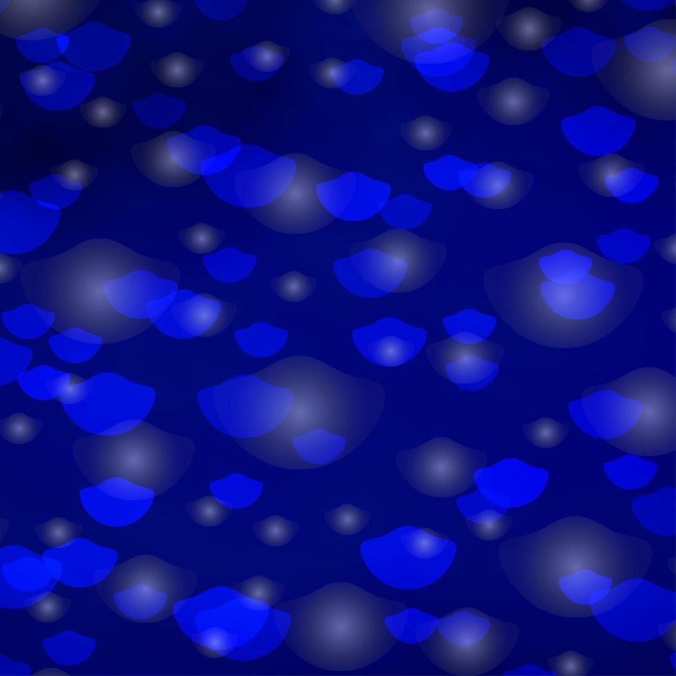 Dark BLUE vector background with circles, stars.