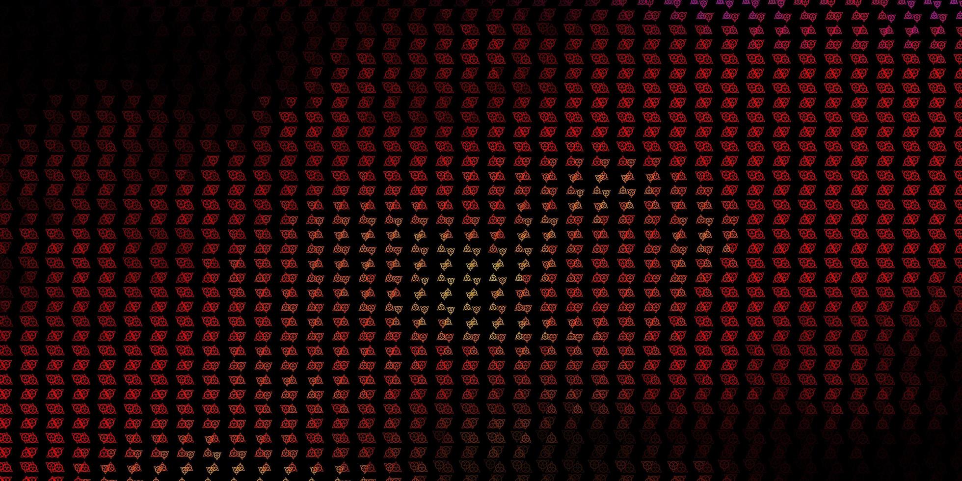 Dark Red vector pattern with magic elements.