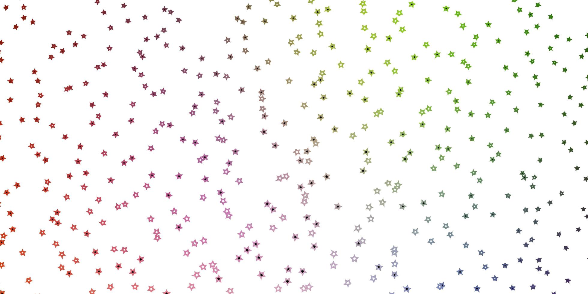Dark Multicolor vector background with small and big stars.