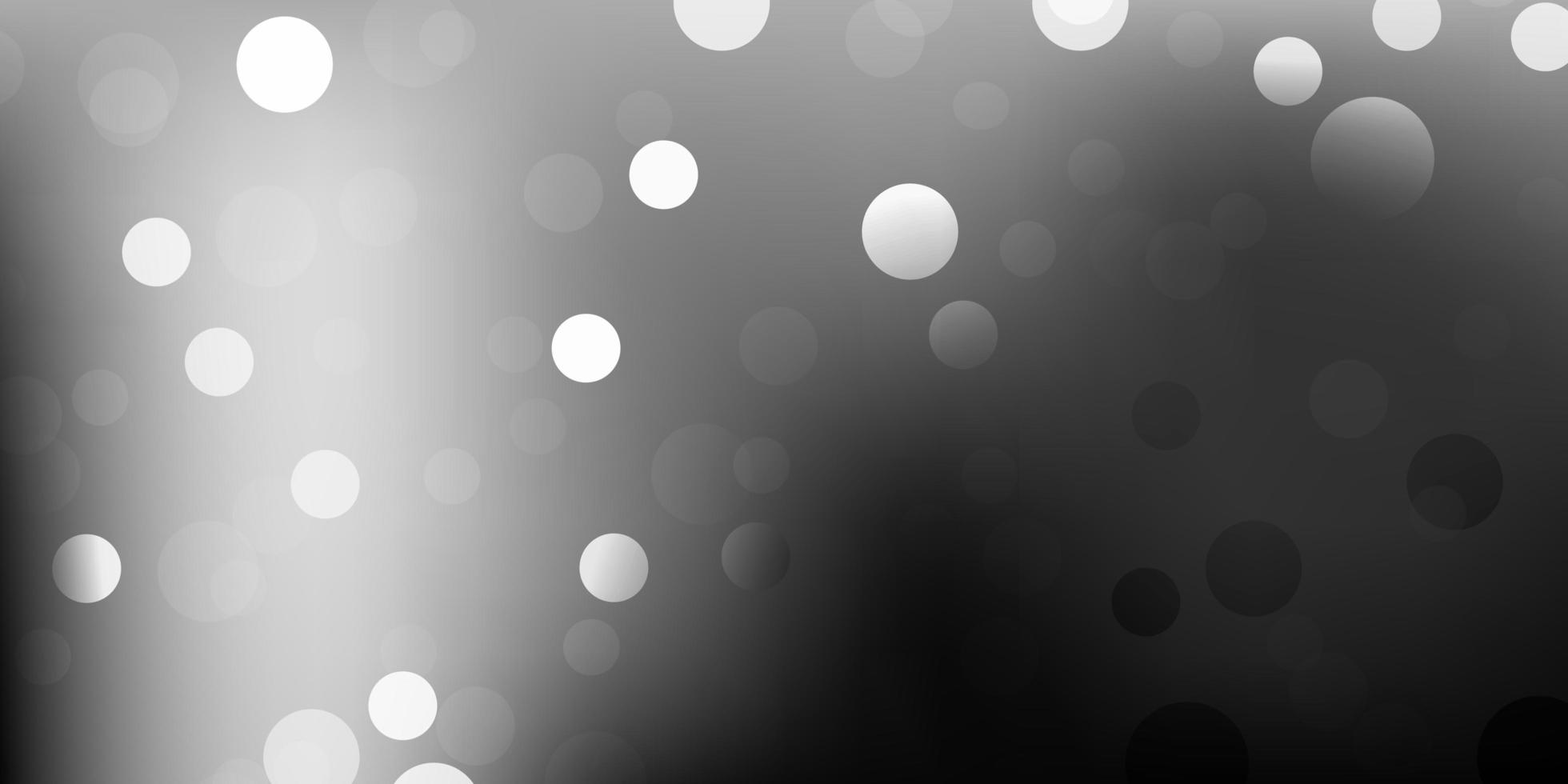 Dark gray vector background with bubbles.