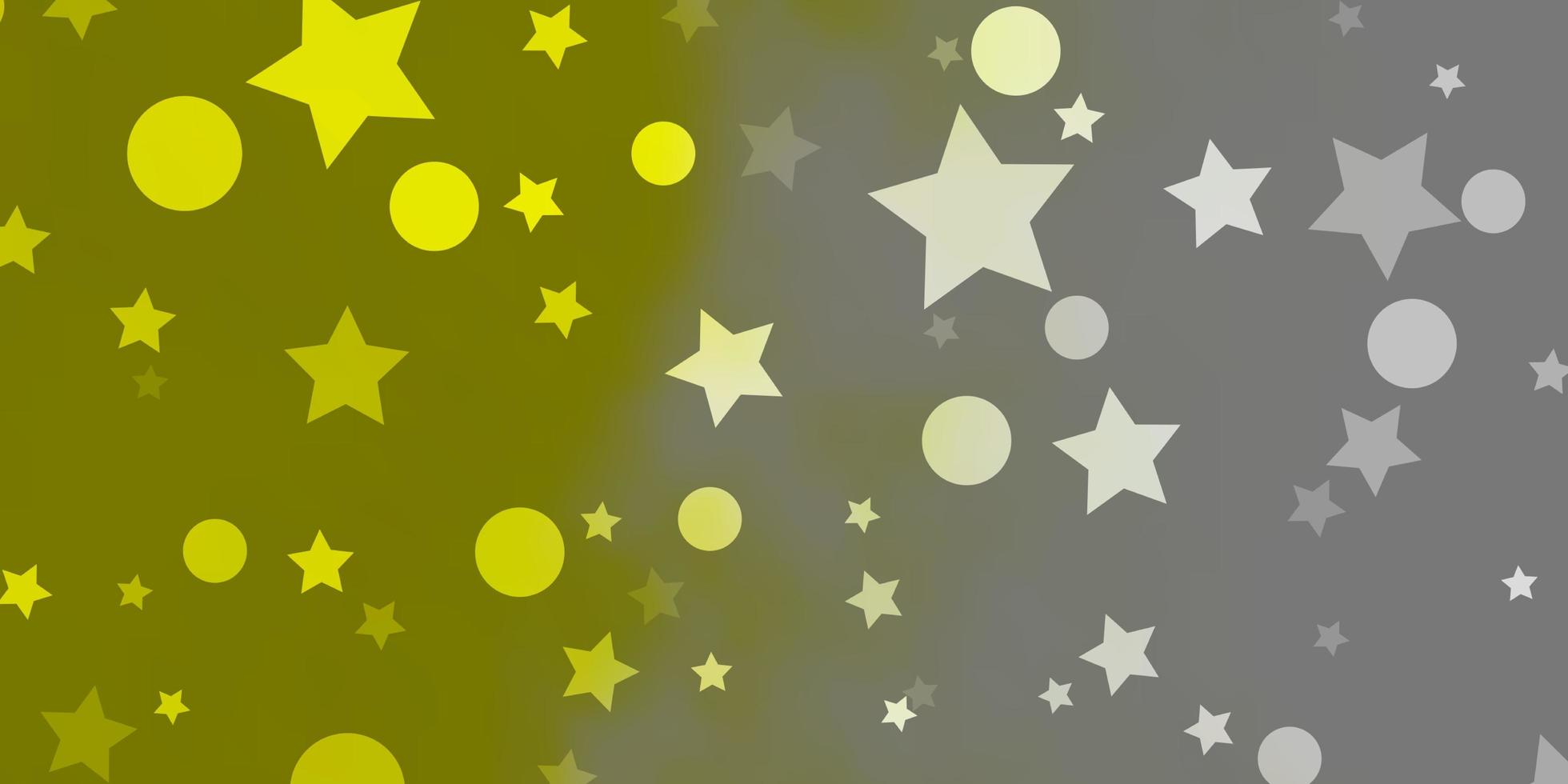 Light Yellow vector backdrop with circles, stars.