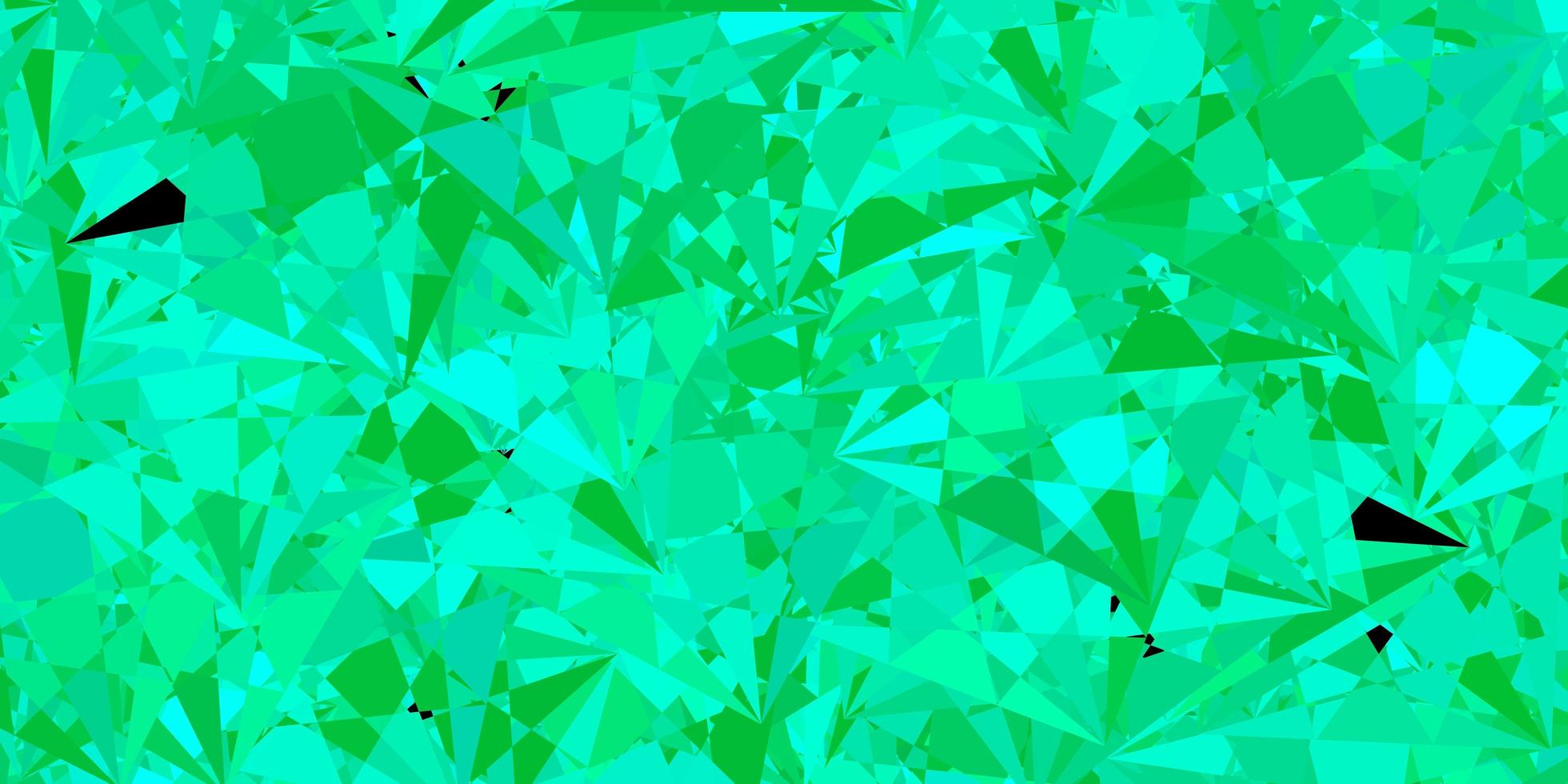Dark Green vector background with triangles.