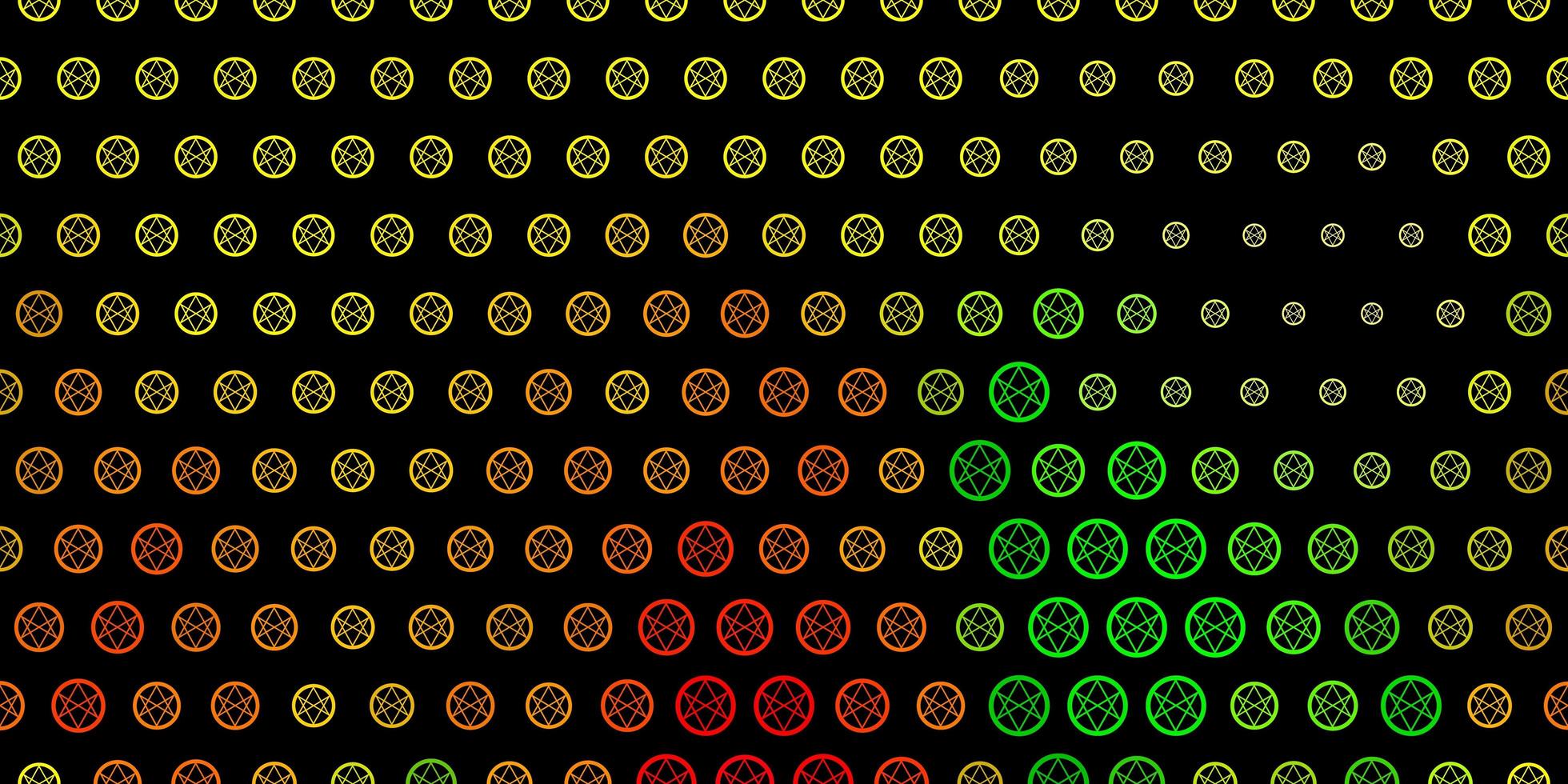 Dark Green, Yellow vector backdrop with mystery symbols.