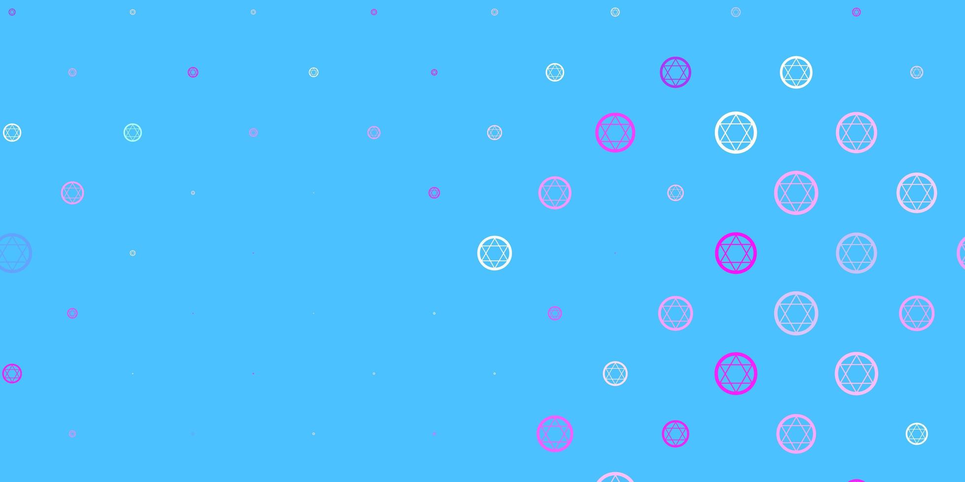 Light Pink, Blue vector template with esoteric signs.
