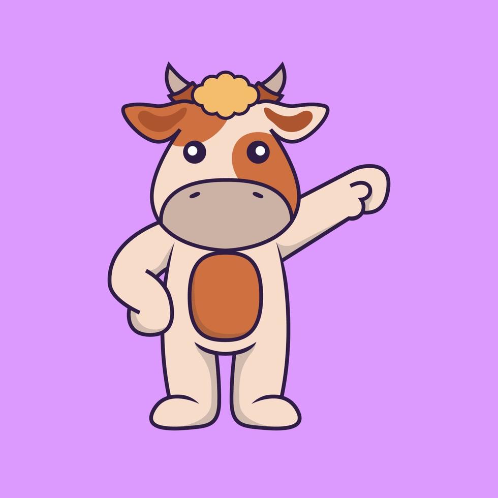 Cute cow hero. vector