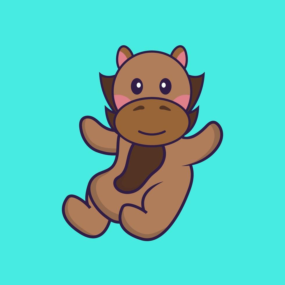 Cute horse is flying. vector
