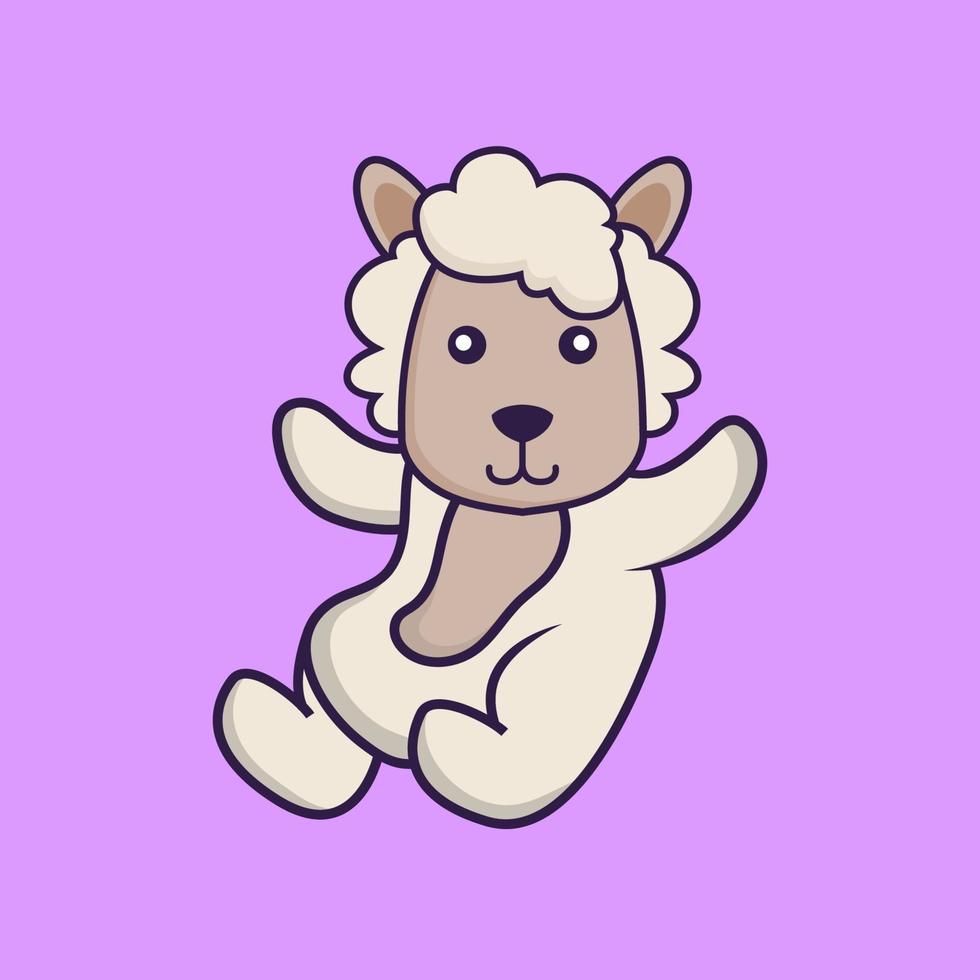Cute sheep is flying. vector