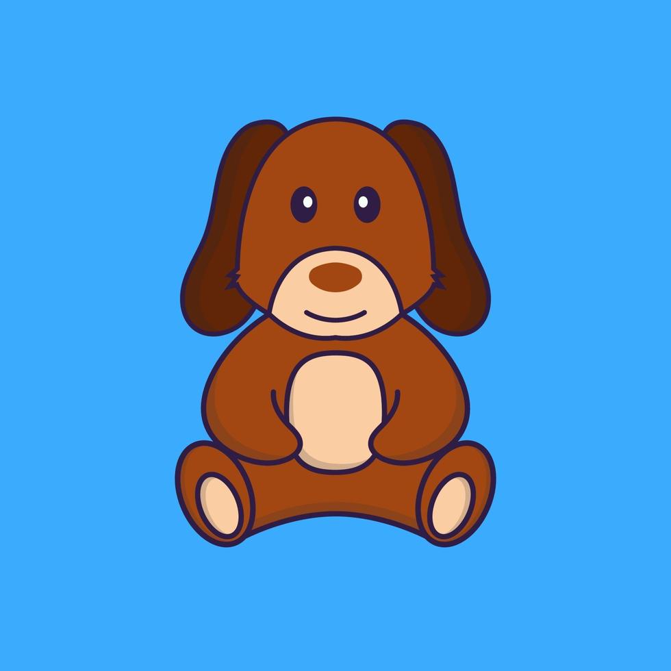 Cute dog is sitting. vector