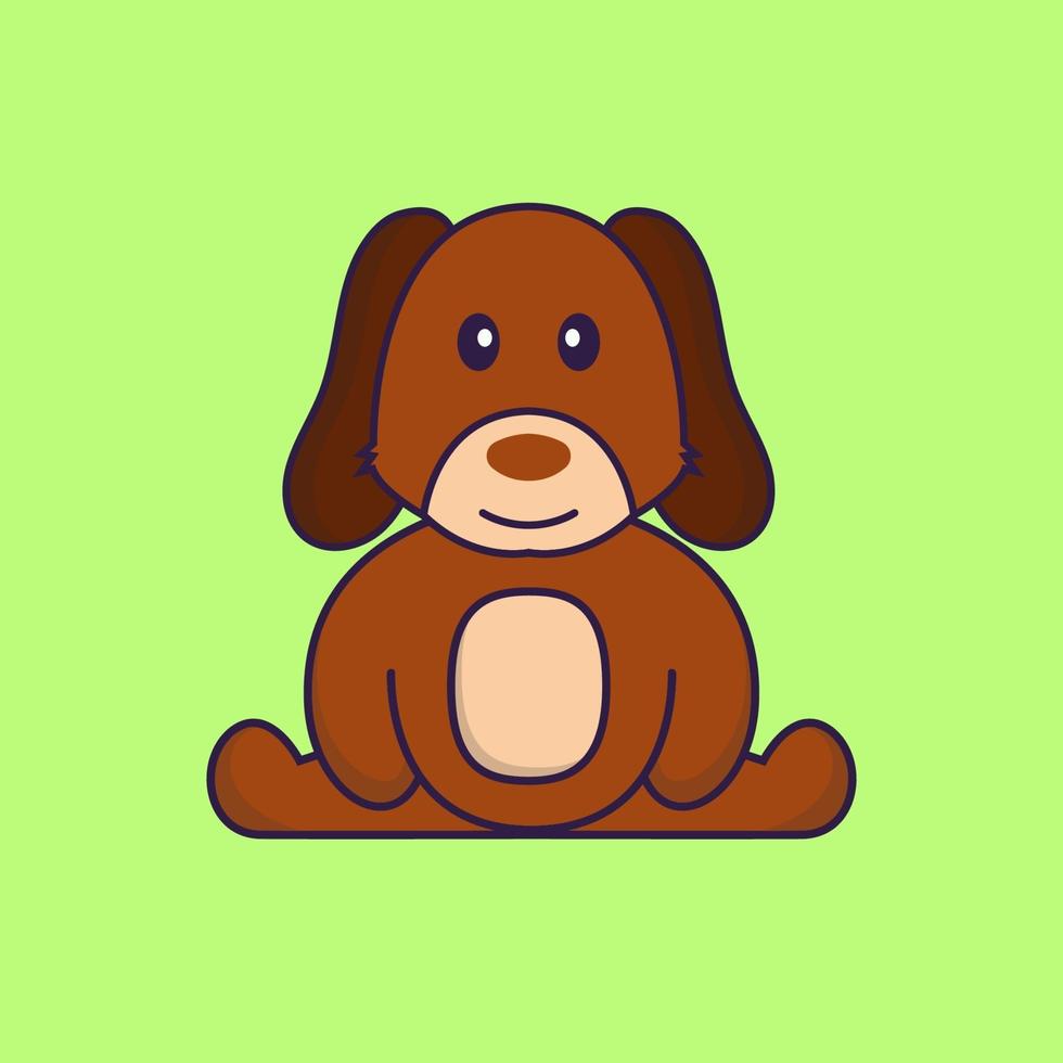 Cute dog is sitting. vector