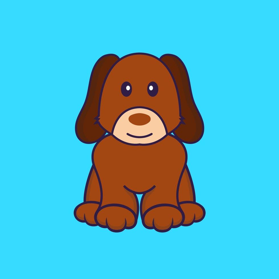 Cute dog is sitting. vector