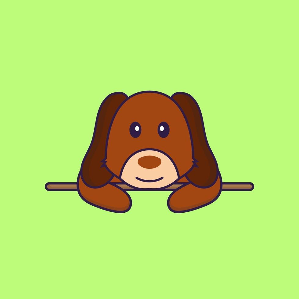 Cute dog lying down. vector