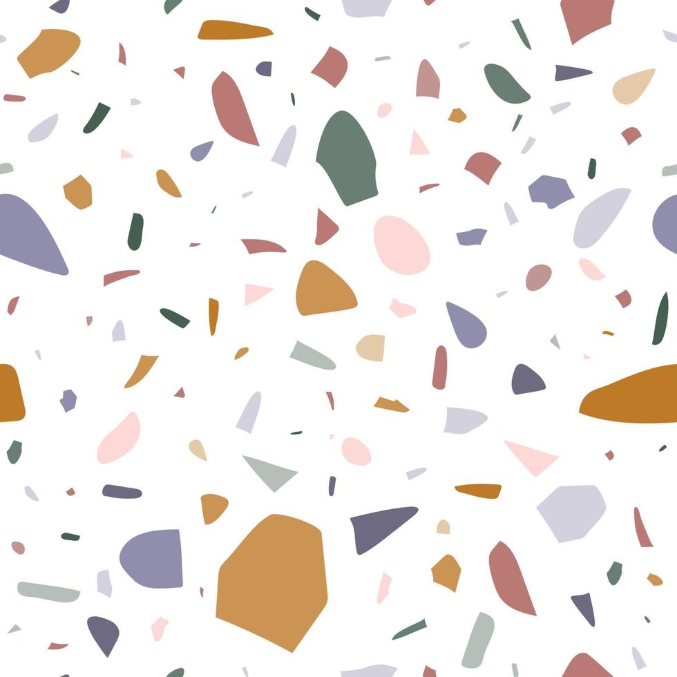 Terrazzo seamless pattern, colorful abstract geometric background vector